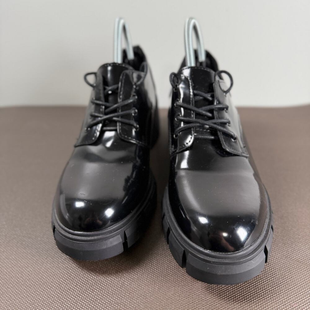 Madden Girl Hicks Lace Up Oxford Shoes Black Man Made Edgy Womens Size 10 - Picture 4 of 10